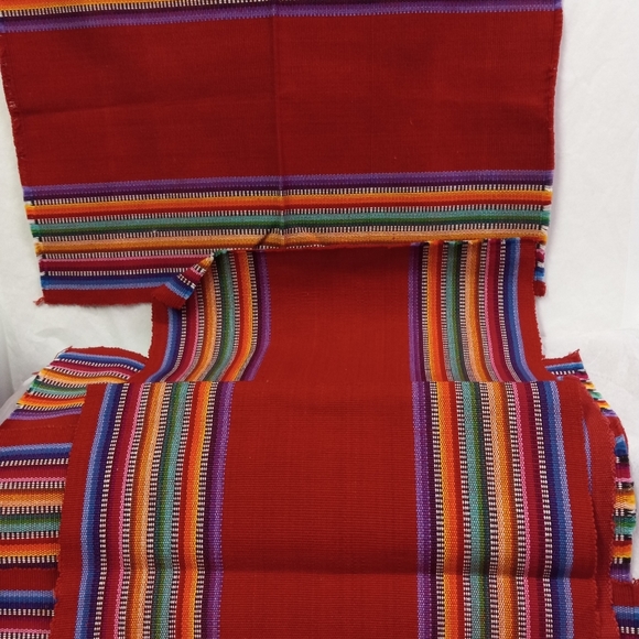 Table Mats by Liso PaduaSet of 6 Woven Trama Textiles Red & Rainbow 16